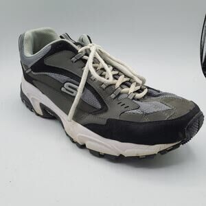 Skechers Men's Stamina Cutback Blk/Gry Lace Up Sneakers Wide Size:11